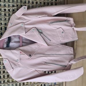 Zara FAUX leather jacket - light pink